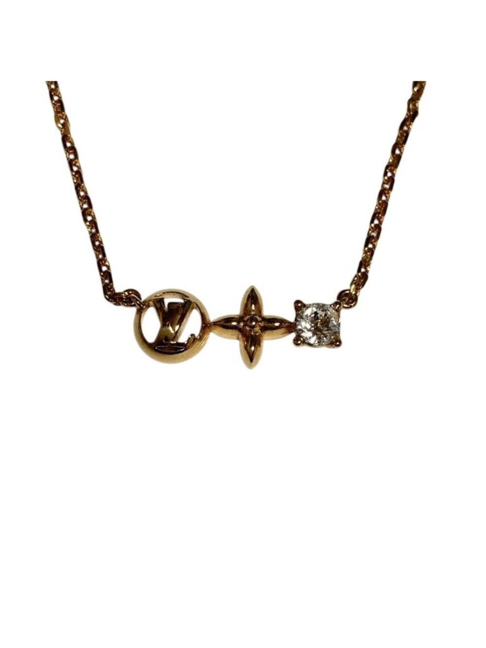Louis Vuitton Necklace Collier Petit Gold Colored